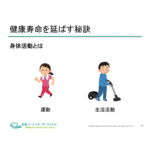 1日9,000歩と家事で健康寿命を延ばす。身体活動の定義を解説した講演会報告記事のアイキャッチ画像